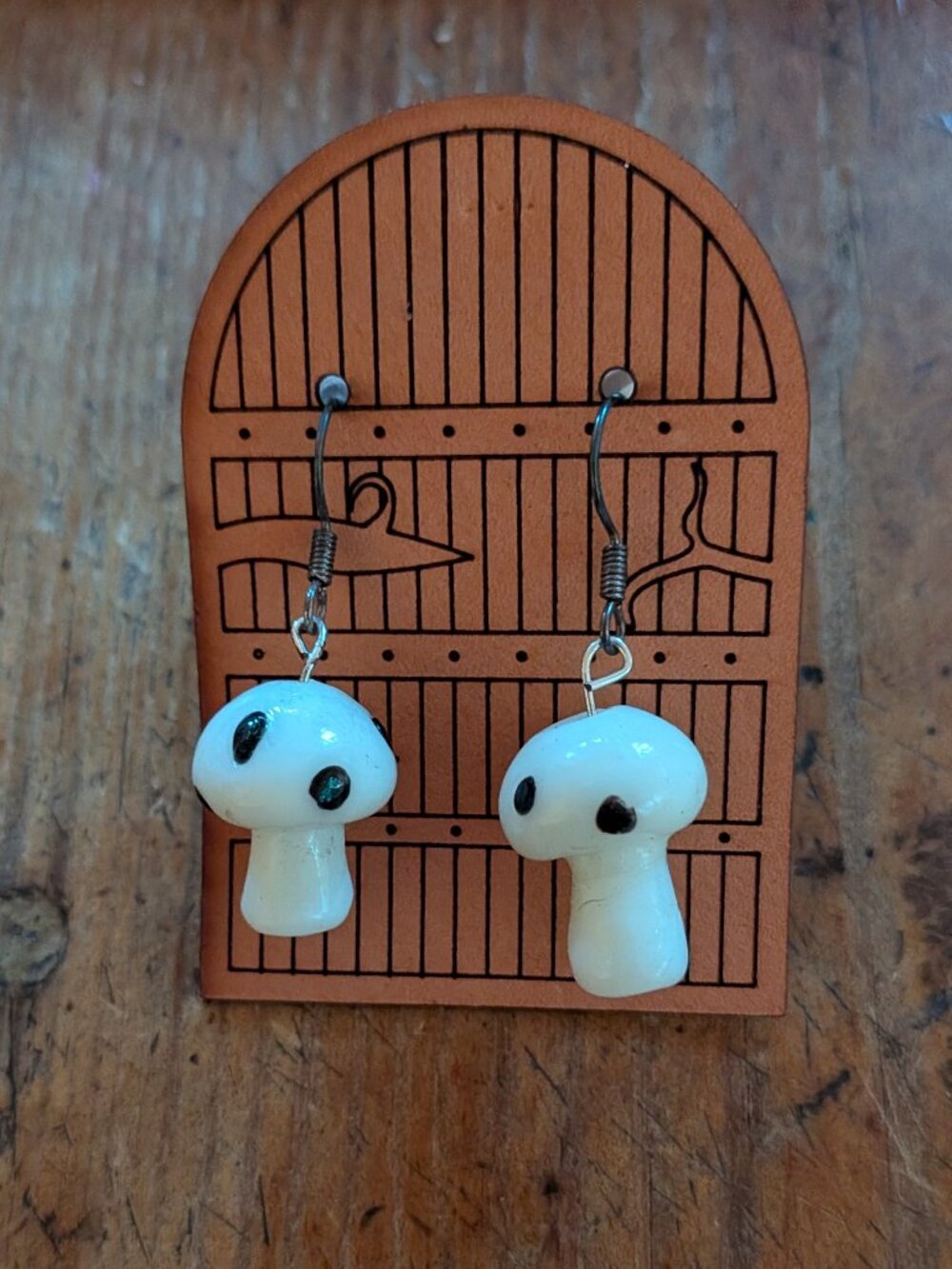 Glass Mushroom Earrings NWT